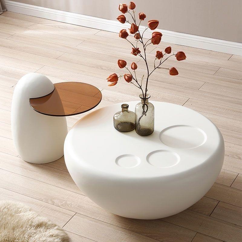 奶油风客厅家用小户型猫爪茶几桌现代简约轻奢新款茶几高级艺术感