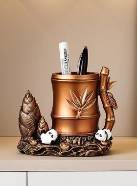 富贵竹筒节节竹子招财摆件高办笔761装公室高档饰品送朋友乔迁礼