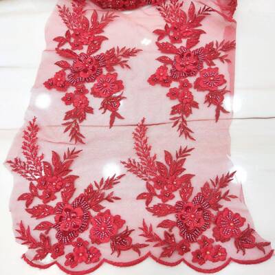 多色纱手工辅缝839珠珠蕾丝绣花布装饰服装料钉刺绣蕾丝贴花网现