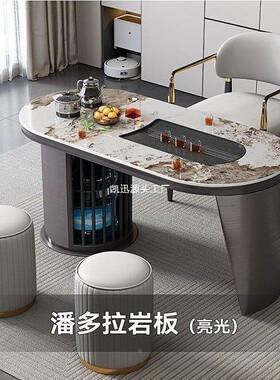 简轻用奢板茶桌椅组合岩现代简约家办公约室功夫茶几泡TXT茶一体