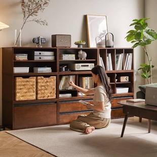 实家逸RF HD394子木组合书架格书柜置物件架柜子储物柜客厅文柜矮