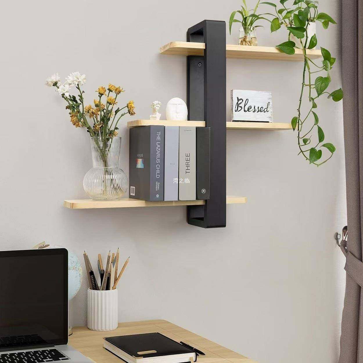 木质收纳架墙上壁架一字隔板层板架挂书架物墙壁装饰架花实木WSDD,收纳整理,书桌收纳置物架,淘宝优惠券,粉丝福利购,淘宝优惠卷