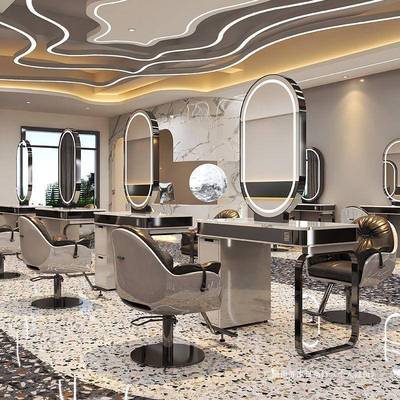 理发店镜台美发单专双面染剪S250102发烫烫镜柜子不锈钢发廊用大