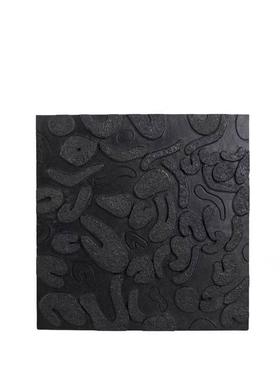 现代简肌理纹树创脂板画约装饰画黑色意摆件NFD桌面客板厅酒店样