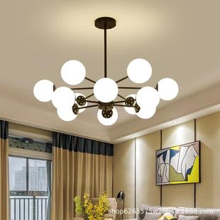 北灯厅灯吊简约现代大气卧室342灯具欧轻奢风格 餐厅创意客魔豆分