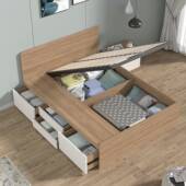 r^r^简约1.2米榻榻米卧室收纳储物床现代公寓抽屉床可定小户型单