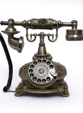 至臻厂家仿26574古尚话机转盘老式欧式风格创意1时复古座电机08