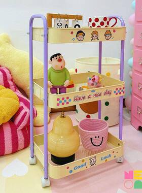居必家备撞小推车宿色舍落地收置EKE物架可移动厨房多层纳零食储