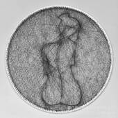 简笔绕线画钉子画弦丝画纱线画成品装 饰画