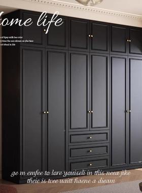 室中古风经黑色衣柜家用卧小户型暗STE黑系古美式典复成品大衣橱