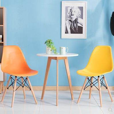 咖北洽谈接会客桌椅组待合简约家用310阳台实木小圆桌欧啡奶茶店