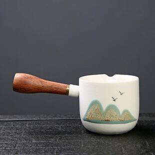 手工家用陶瓷防烫侧把公道杯茶海单个中式公杯茶水分茶器茶具配件