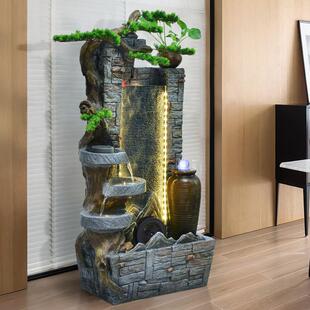 大型假山XCU水幕墙屏风厅玄水关景观庭院客公司茶室内喷泉流水摆