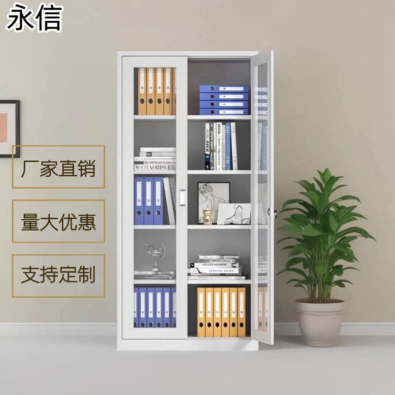 广东铁皮二斗矮柜文件办公室资料档柜物案柜带锁抽屉储柜会凭计证