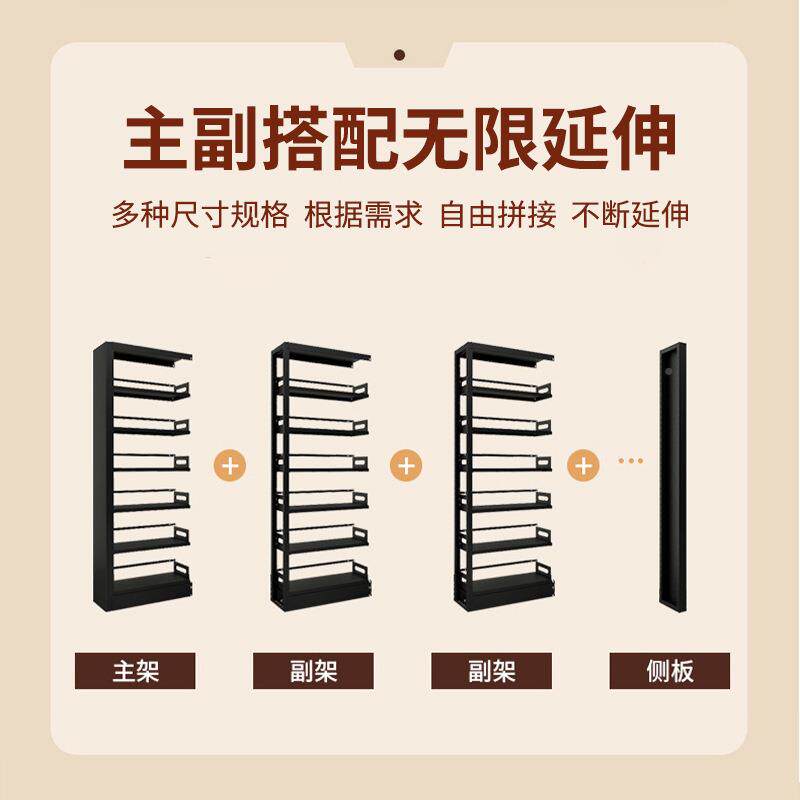 单学校图书馆双面钢制书架阅览ZJ-GZSJ0室收皮纳铁架家用书房资料