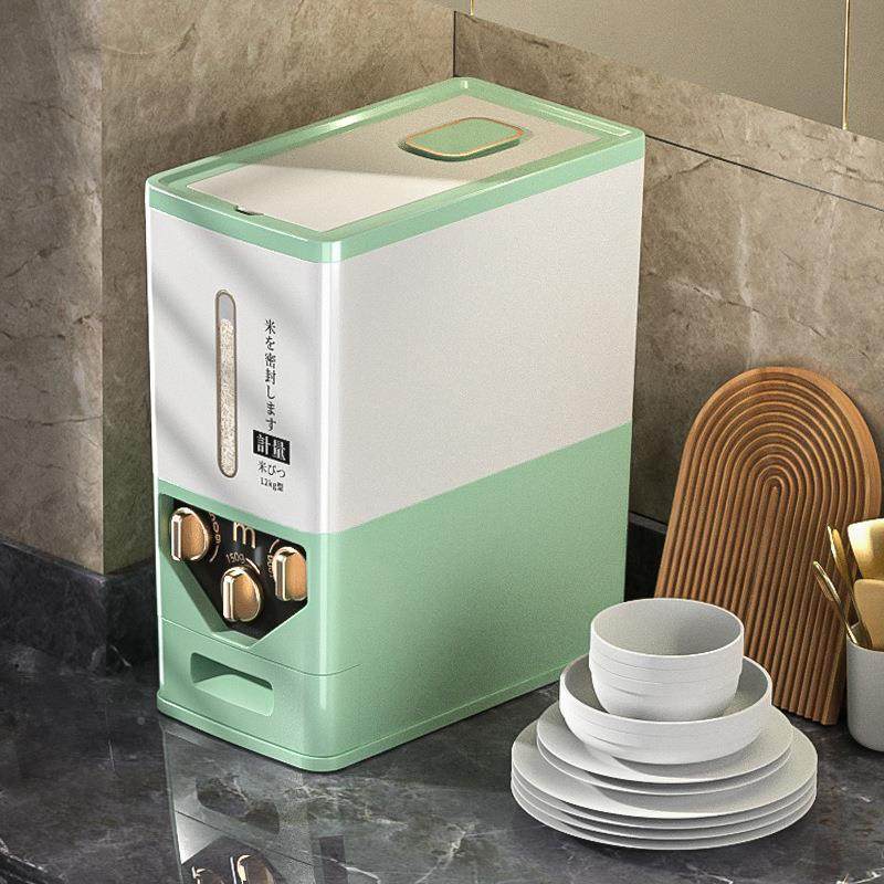 米桶动家用收防虫防潮JYH密封米缸出米箱大米日式计量纳盒储粮自
