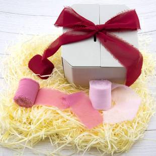 真丝雪纺毛边丝带服饰饰装饰带飘拉丝起皱毛带宽度3BYC5mm边头花