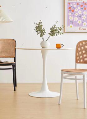 北欧餐家用塑料椅子厚简约餐厅靠背凳子可叠藤放户外仿椅SD-T650