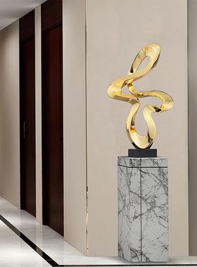 现代轻奢样创板房客厅装饰摆件落店地畅顺如意大型意酒落地抽象雕