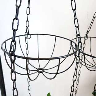 加粗两层吊篮花盆挂架铁阳台花架悬挂绿花架艺肉架花架式多花盆萝