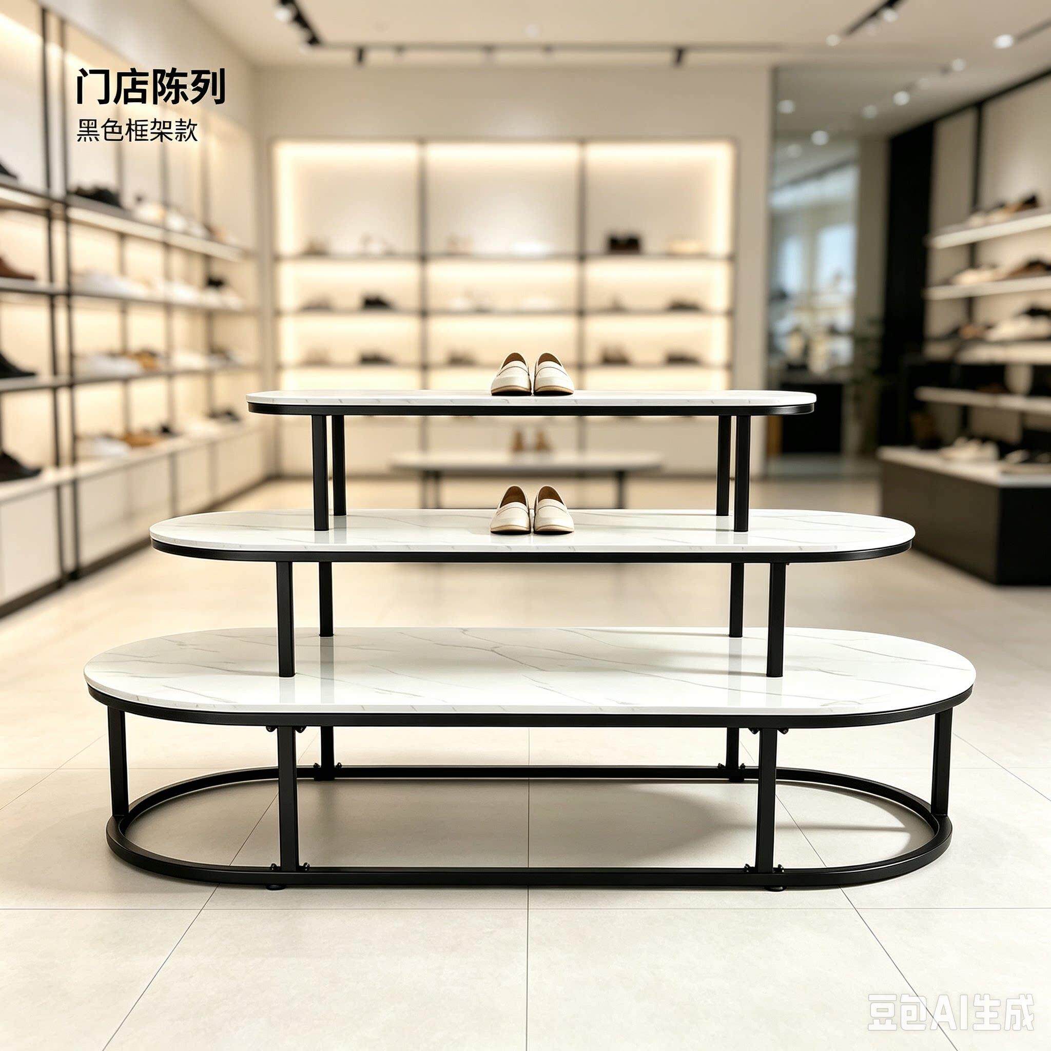 服装店展示架层鞋店鞋落地式多层鞋架架展581示鞋店鞋架落地式货