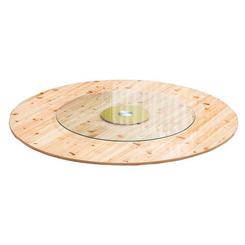 家用酒店实木杉木大圆桌面饭店宴会圆桌酒席折叠圆形餐桌圆台面板