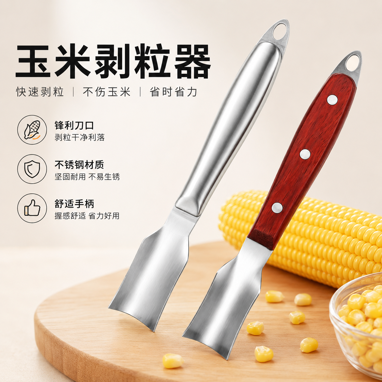 家用加厚不锈钢玉米刨剥玉米手动削鲜玉米脱粒器厨房玉米剥离神器