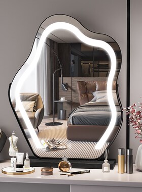 云朵化妆镜台式桌面带灯2025新款轻奢高级LED智能卧室梳妆台镜子