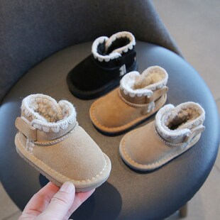 小童棉鞋冬季新款女童学步鞋子1一2岁3男童加绒保暖雪地靴宝宝鞋0