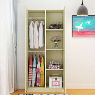 衣柜简约现代经济型实木板柜子出租房卧室衣橱收纳木质组装 简易 式