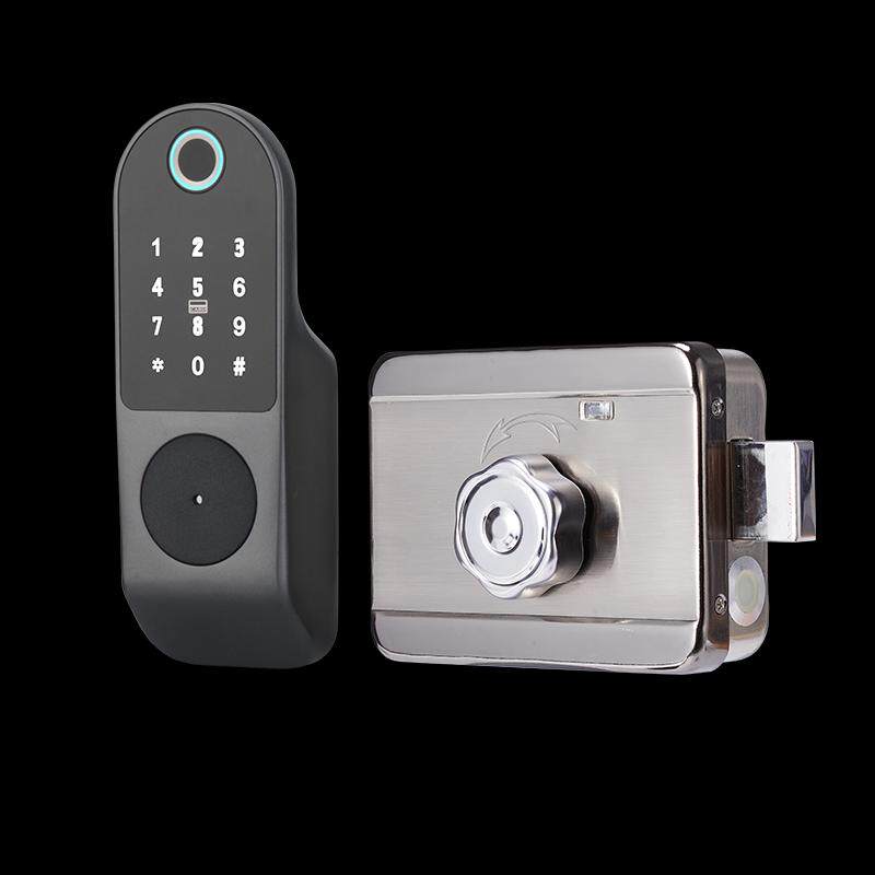 老式防盗门改智能锁户外大指纹锁牛头电子密码防水铁门门锁庭院锁