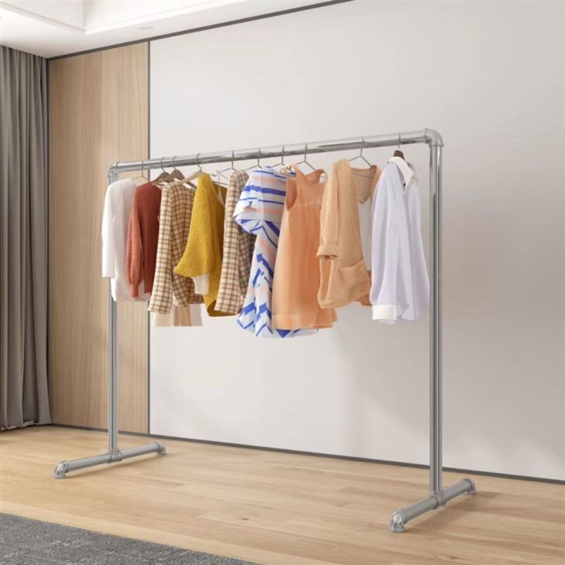 水管落地衣架镀锌钢管晾衣杆加厚特厚牢固卧室阳台挂衣架定制衣架