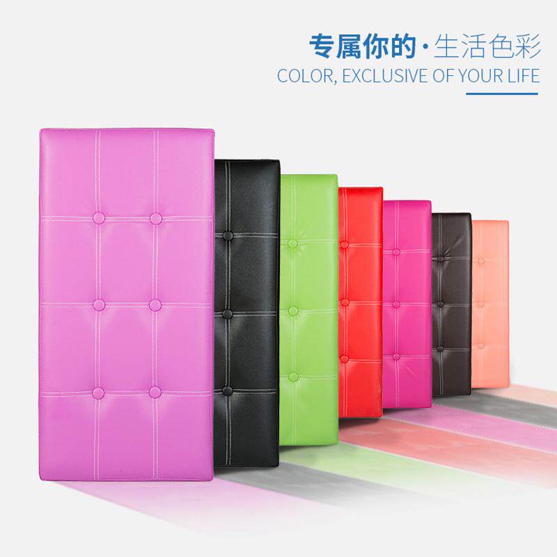 简默拼接皮革糖果色搁坐收纳凳可脚凳凳子物沙发储人