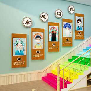 幼儿园环创非遗传统文化主题墙面京剧贴脸谱装饰国粹成品戏曲国风