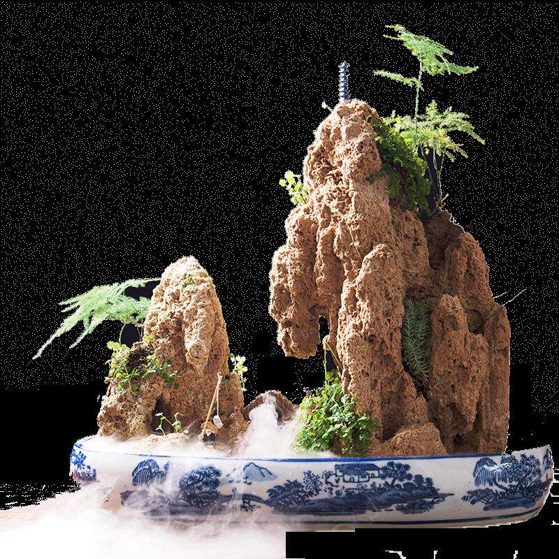 吸水石假山盆景上水奇石石水毛石秀厘米30-34石原组合吸水石头石