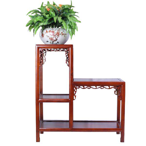 花架实木榆木中式木质室内现代多层架盆景花盆架客厅阳台简约高低