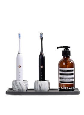 现代简约样板房卫生间装饰摆件牙刷托盘卫浴软窄装饰品台面陶瓷