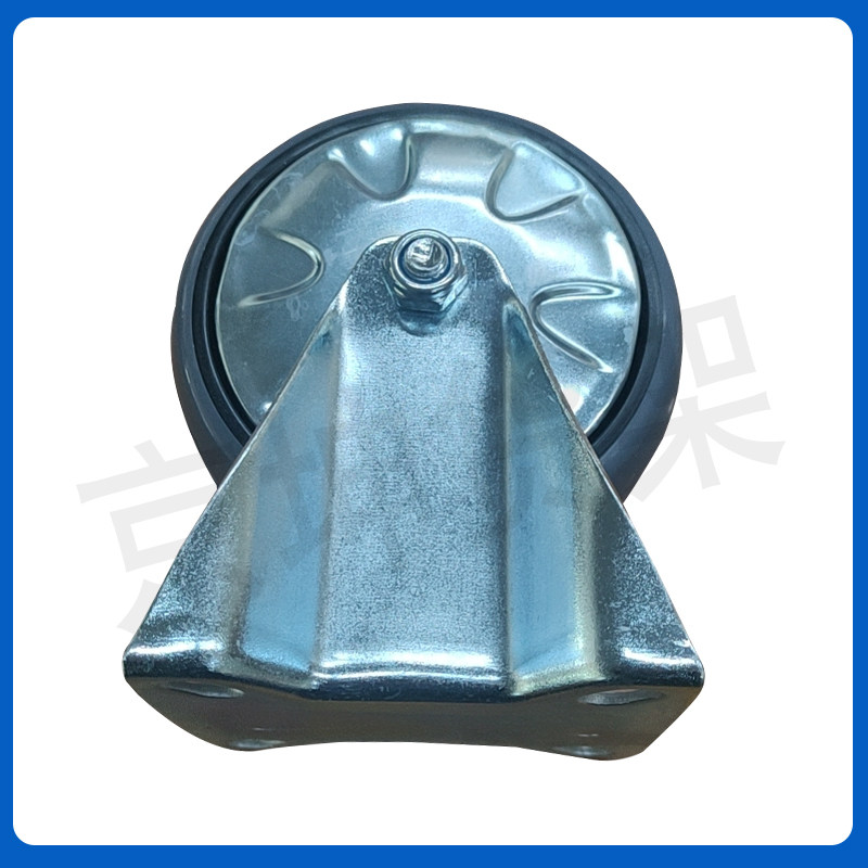 5寸平板车轮子橡胶静音多功能手推车带库房重型煞车万向轮轮子