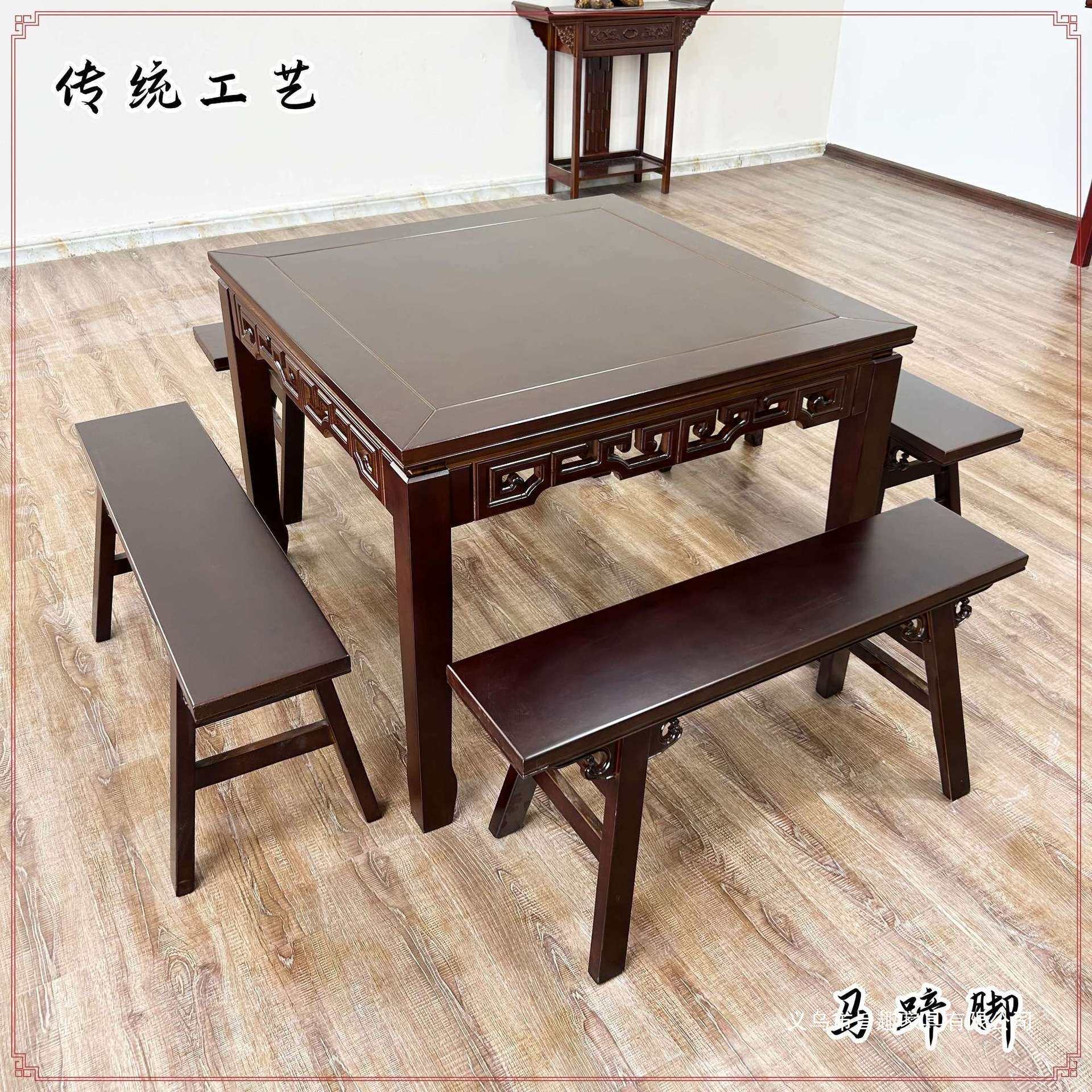 八仙桌实木方桌子客厅家用农村中堂老式实木餐桌饭店圆形正方形桌