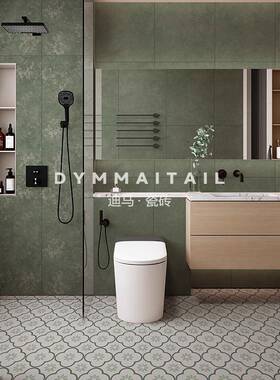 法复古柔0光绿色黑砖色60x1P61203HP200花卫生间式厨卫浴室墙砖地