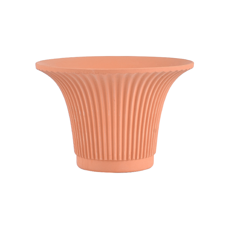 北欧奶油风陶瓷素烧花盆带托盘圆形家用网红陶土多肉绿萝兰花有孔