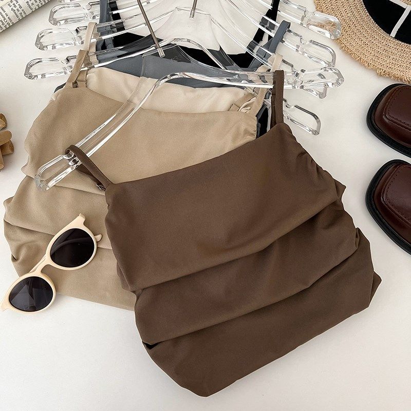 时尚褶皱短款吊带背心上衣+高腰显瘦荷叶边中长款半身裙两件套女,女装/女士精品,时尚套装,淘宝优惠券,粉丝福利购,淘宝优惠卷