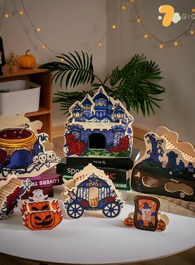 QIQIANWU七千五 仓鼠金丝熊造景家具古堡系列躲避洞穴万圣节造景