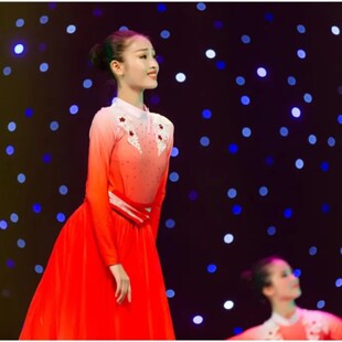 灯火里的中国舞蹈演出服儿童元旦开场舞大摆裙盛开长裙连衣裙学生