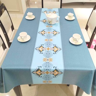 加厚餐桌布PVC防水防油防烫免洗茶几台布高档酒店家用长方形桌布