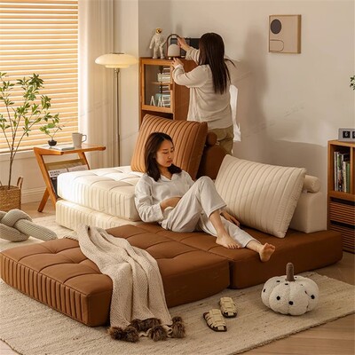 九层糕沙发榻榻米懒人豆腐块模块客厅双面直排猫抓皮方块沙发床