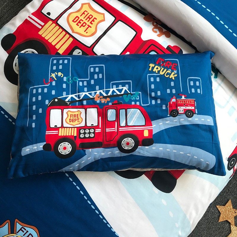 全棉儿童枕套一对30x50男孩纯棉幼儿园枕头套婴儿枕芯内胆套汽车