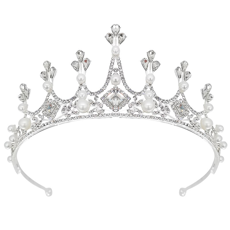 儿童皇冠头饰公主女童王冠水晶大发箍晚会走秀演出小女孩生日发饰