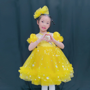 六一儿童舞蹈演出服蓬蓬纱裙我们都是小星星幼儿亮闪闪的表演服装