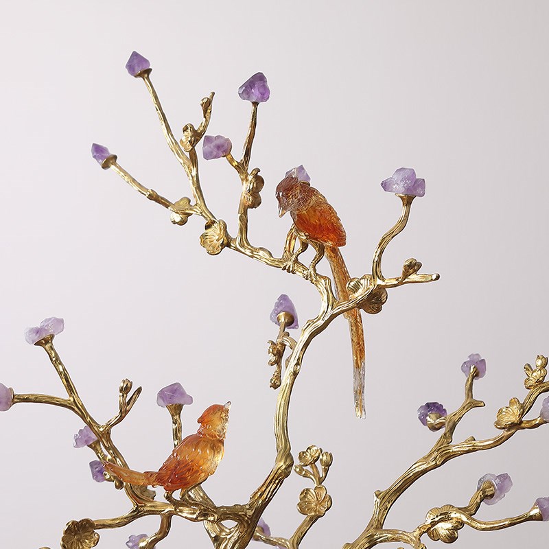 高档琉璃喜鹊招财葫芦铜摆件客厅玄关电视柜摆设乔迁新居开业礼物